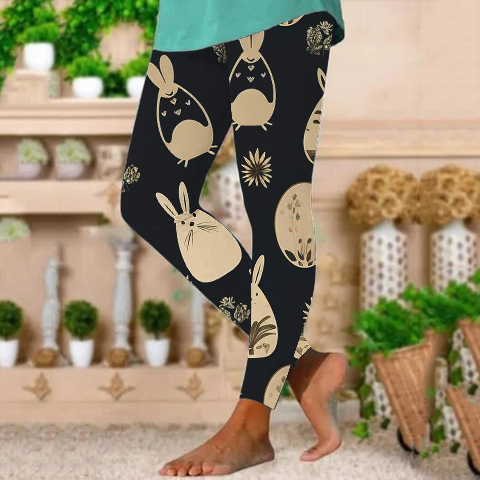 thumbnail image 2 of WILLBEST Leggings de Yoga de Cintura Alta Con Estampado de Pascua Para Mujer, Mallas de Compresión Para Correr, Fitness, Gimnasio, Entrenamiento, Elásticos, Cómodos, Suaves y Transpirables 1308 Chica, 2 of 5